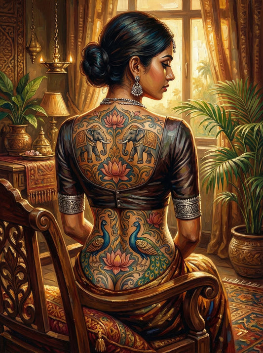 Lankan Elephant Tattoo Chair (120 Colors)