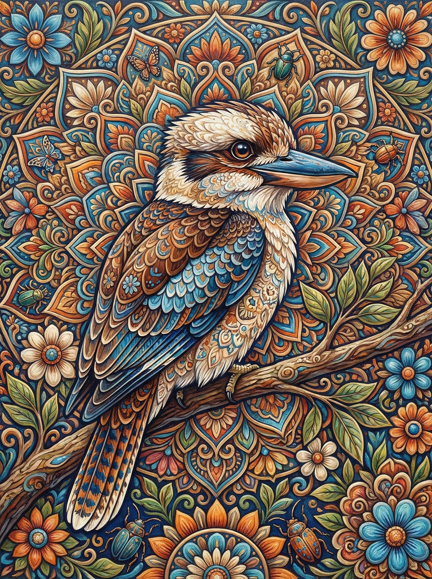 Kookaburra Floral Mandala (80 Colors)