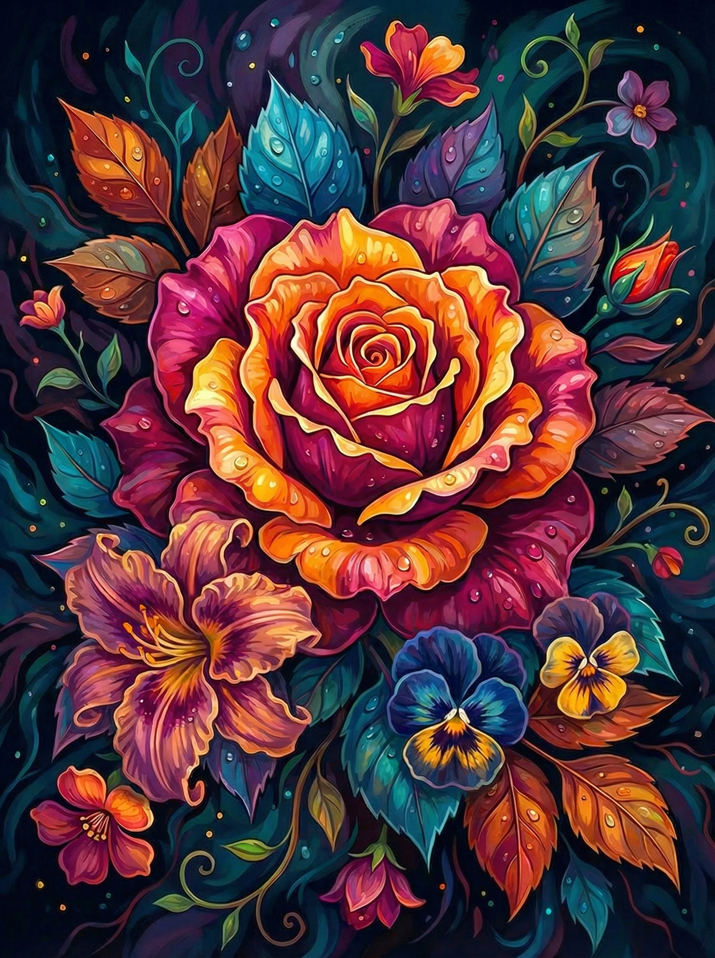 Jeweled Floral Garden (80 Colors)