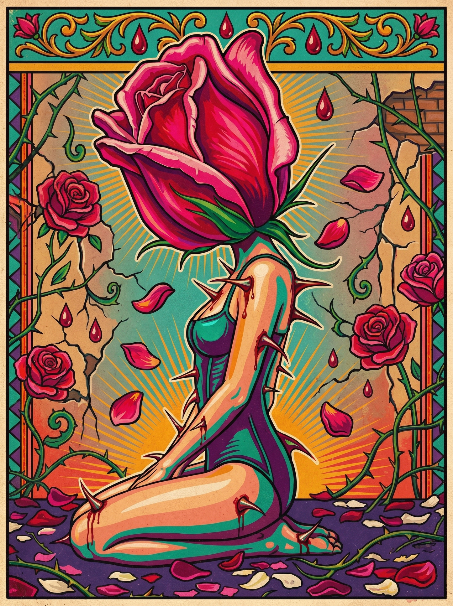 Kneeling Rose Figure (120 Colors)