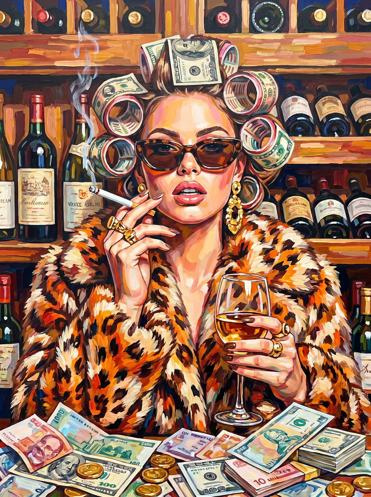 Leopard Fur Wine Cellar (120 Colors)