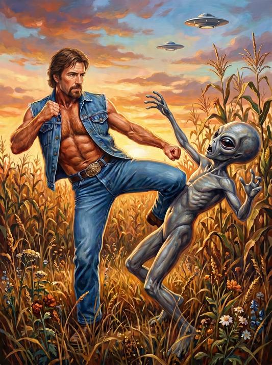 Man Kicking Alien (120 Colors)