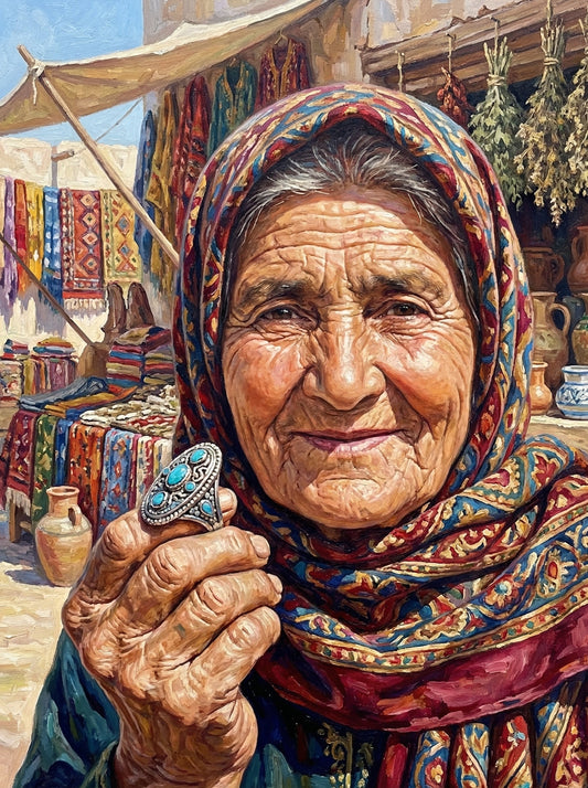 Merchant Woman With Pottery (120 Colors)