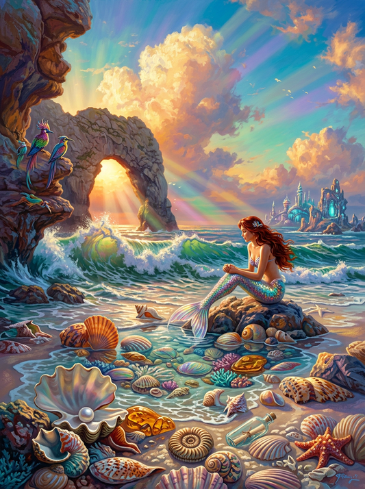 Mermaid Seashell Sunset Shore (120 Colors)
