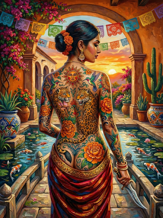 Mexican Jaguar Tattoo Woman (120 Colors)