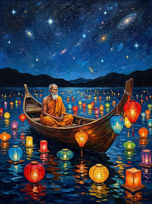 Monk In Glowing Boat (120 Colors)