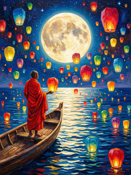 Monk Under Full Moon (120 Colors)