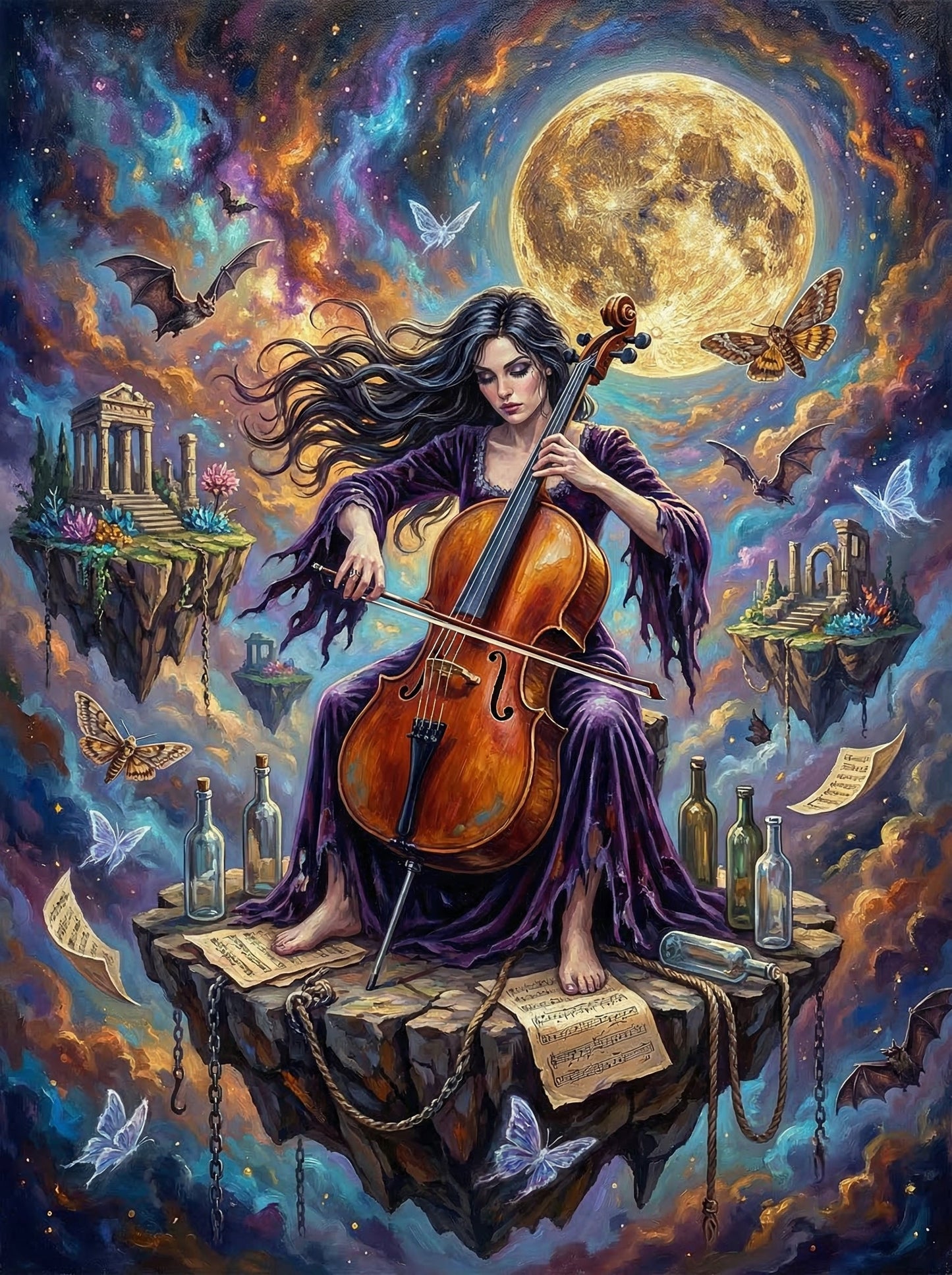 Moonlit Cellist Mystique (120 Colors)