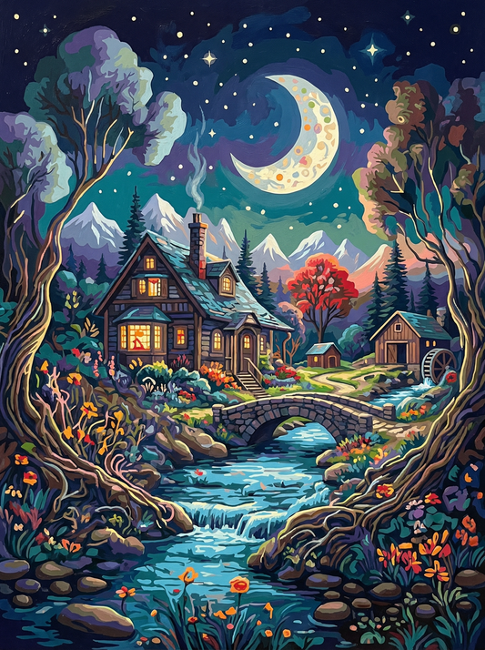 Moonlit Cottage Stream (120 Colors)