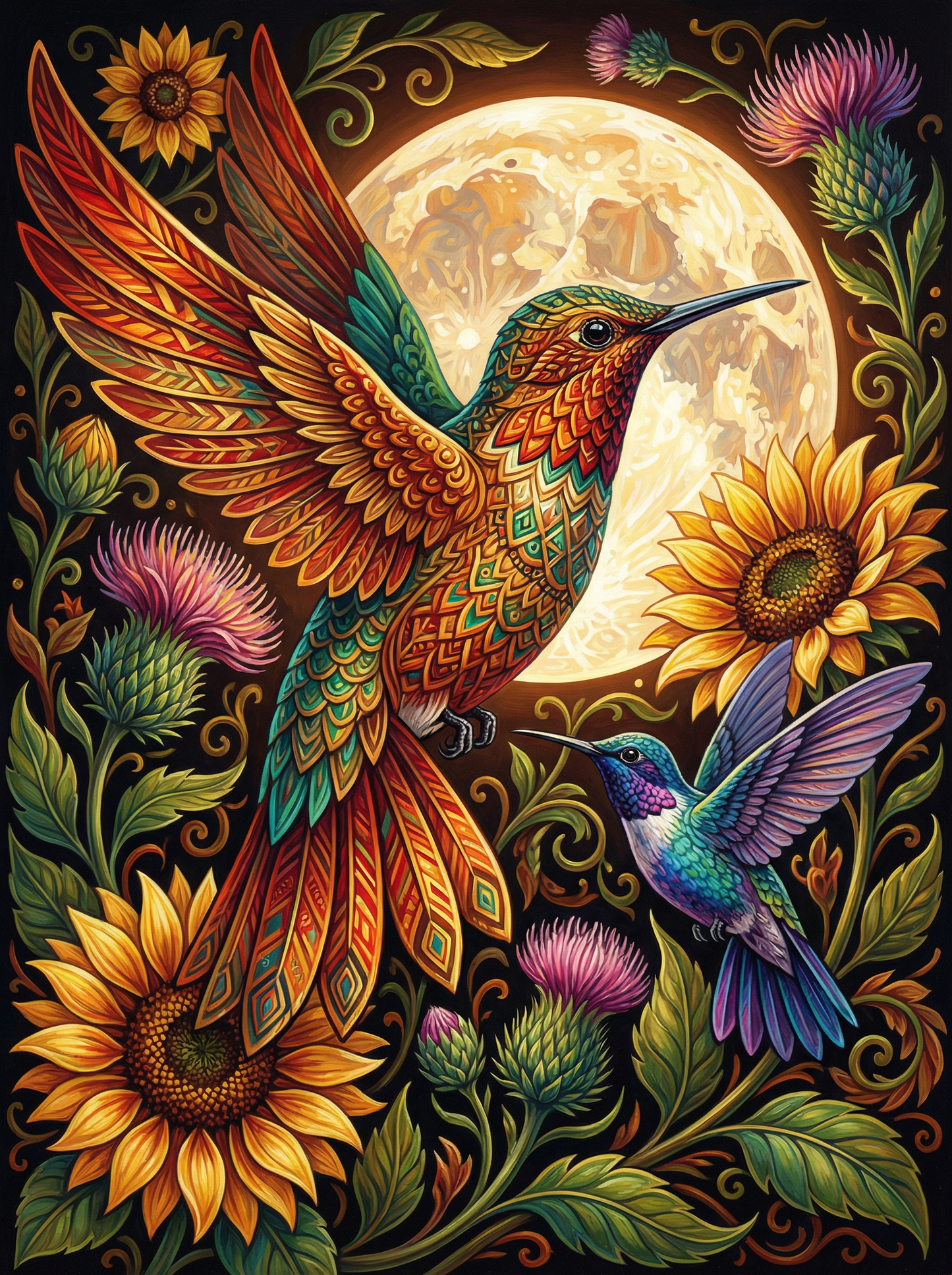 Moonlit Hummingbirds (120 Colors)