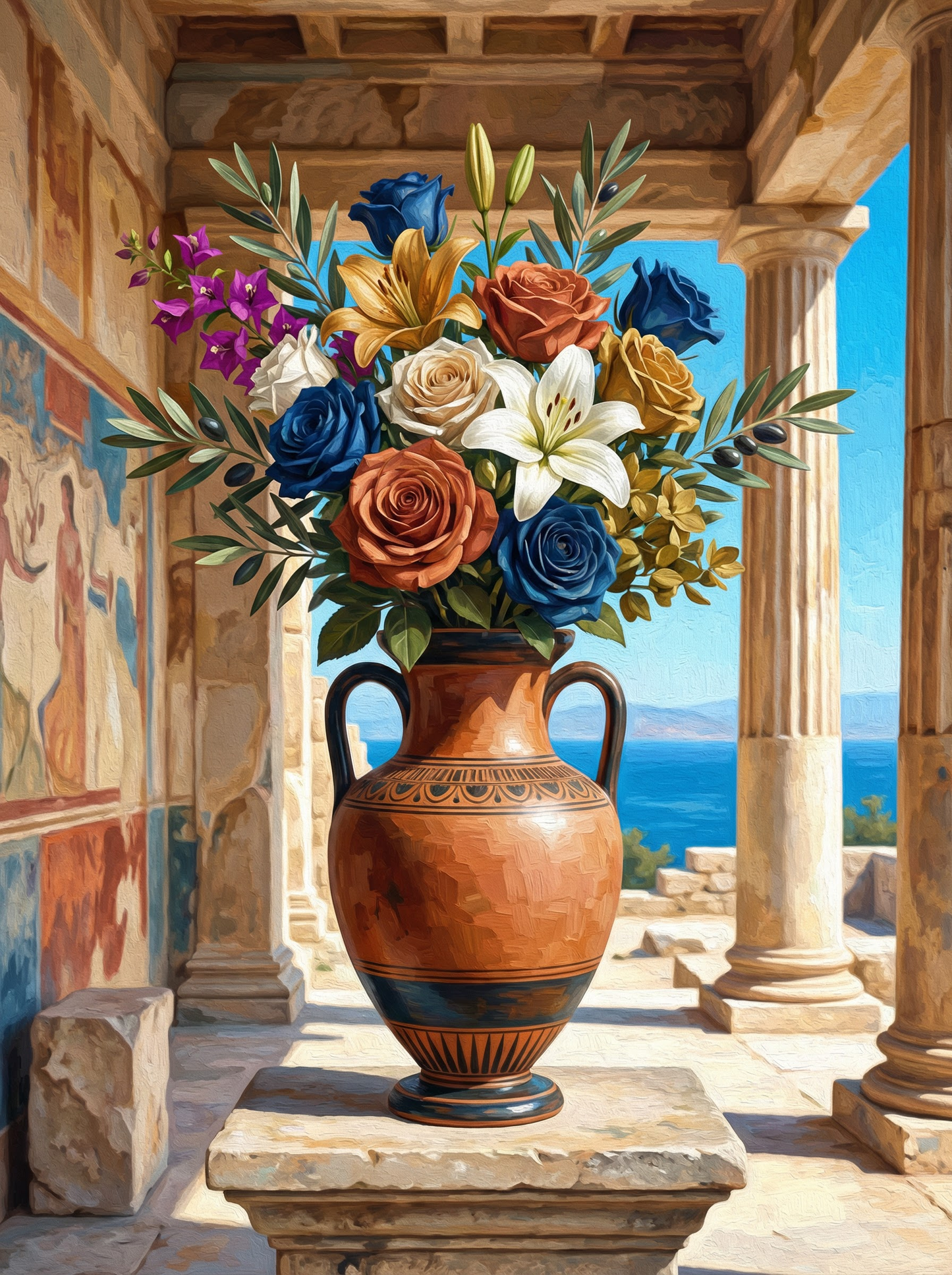 Eternal Flowers in Greek Ruins (80 Colors)