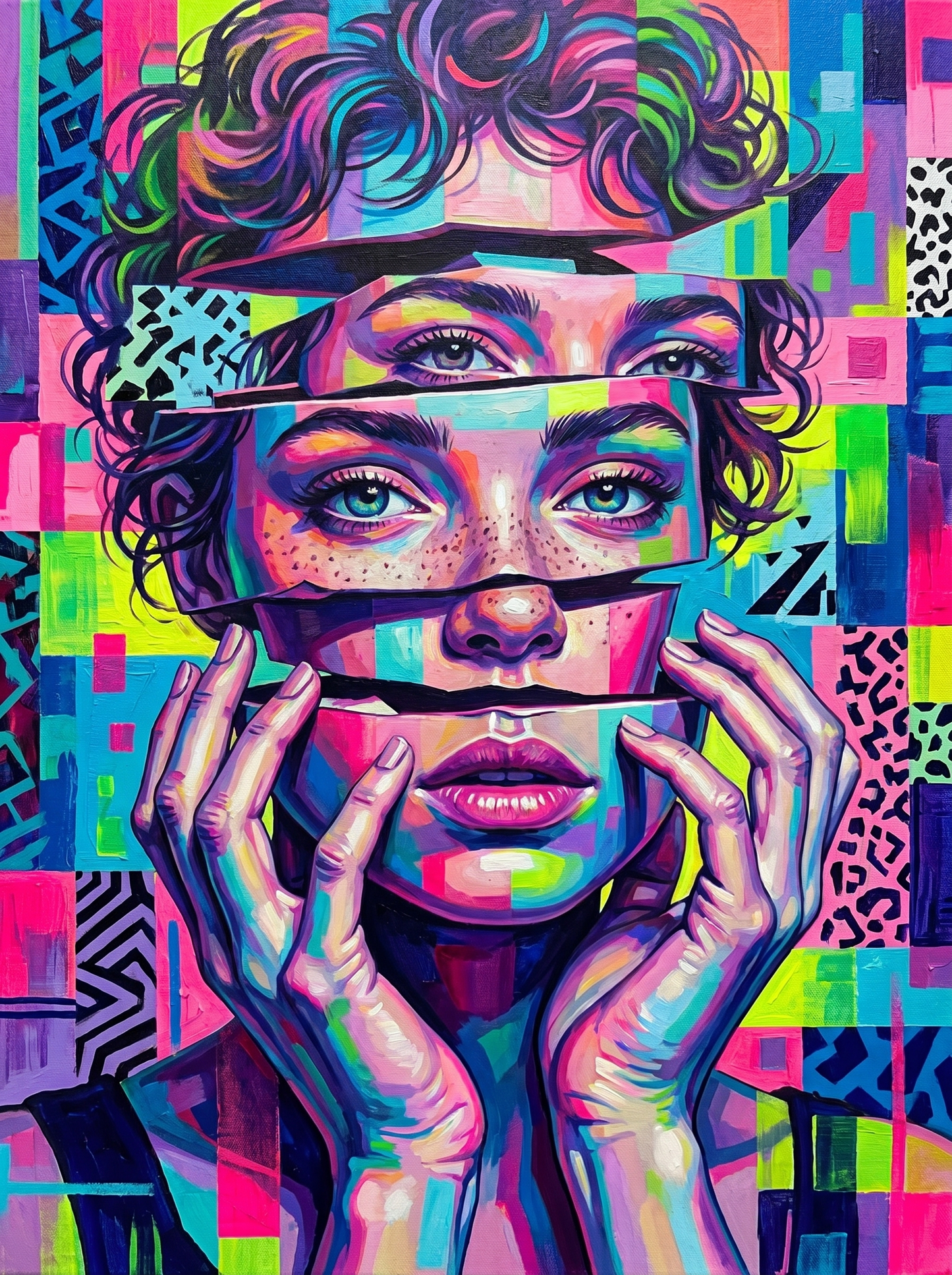 Neon Pop Art Portrait (80 Colors)