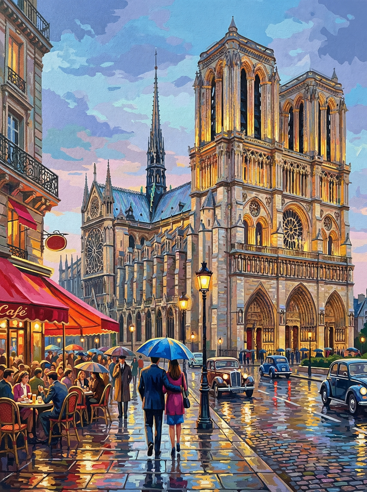 Notre Dame Cathedral Paris Evening (80 Colors)