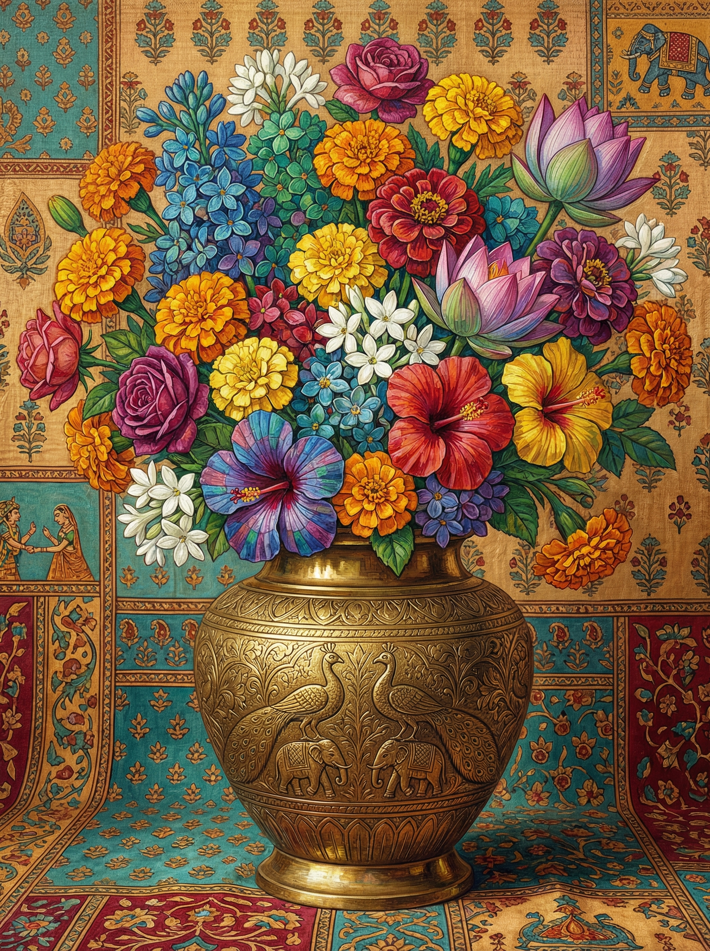 Ornate Brass Garden Bouquet (120 Colors)