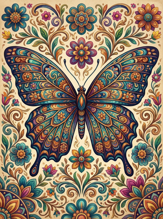 Ornate Butterfly Medallion (80 Colors)