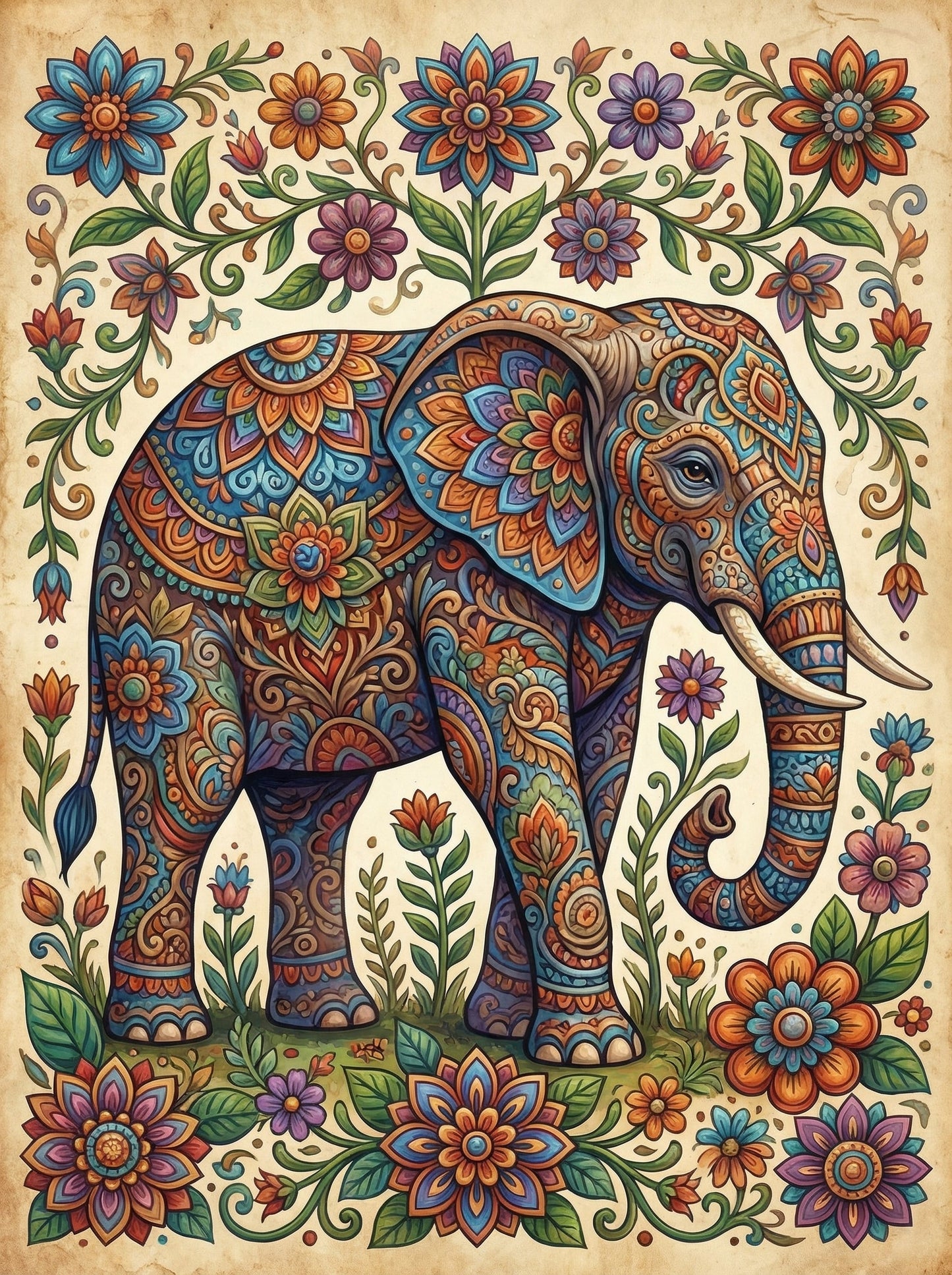 Ornate Elephant Blessings (80 Colors)