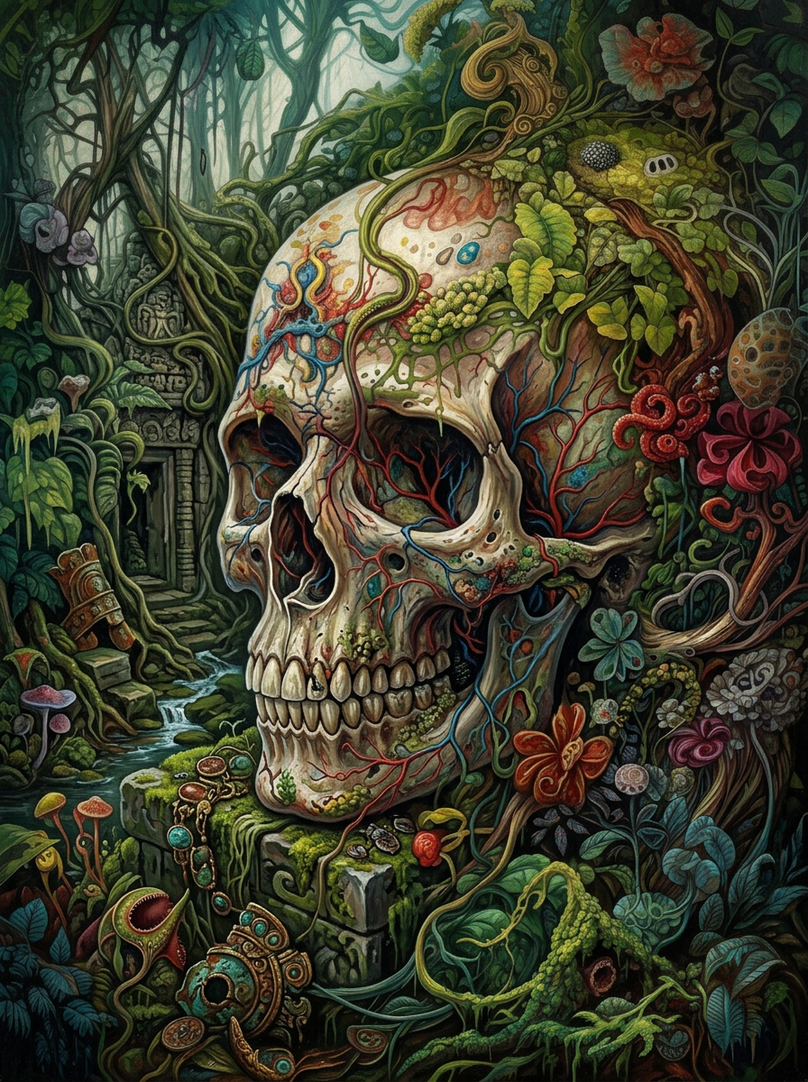 Ornate Floral Skull (80 Colors)