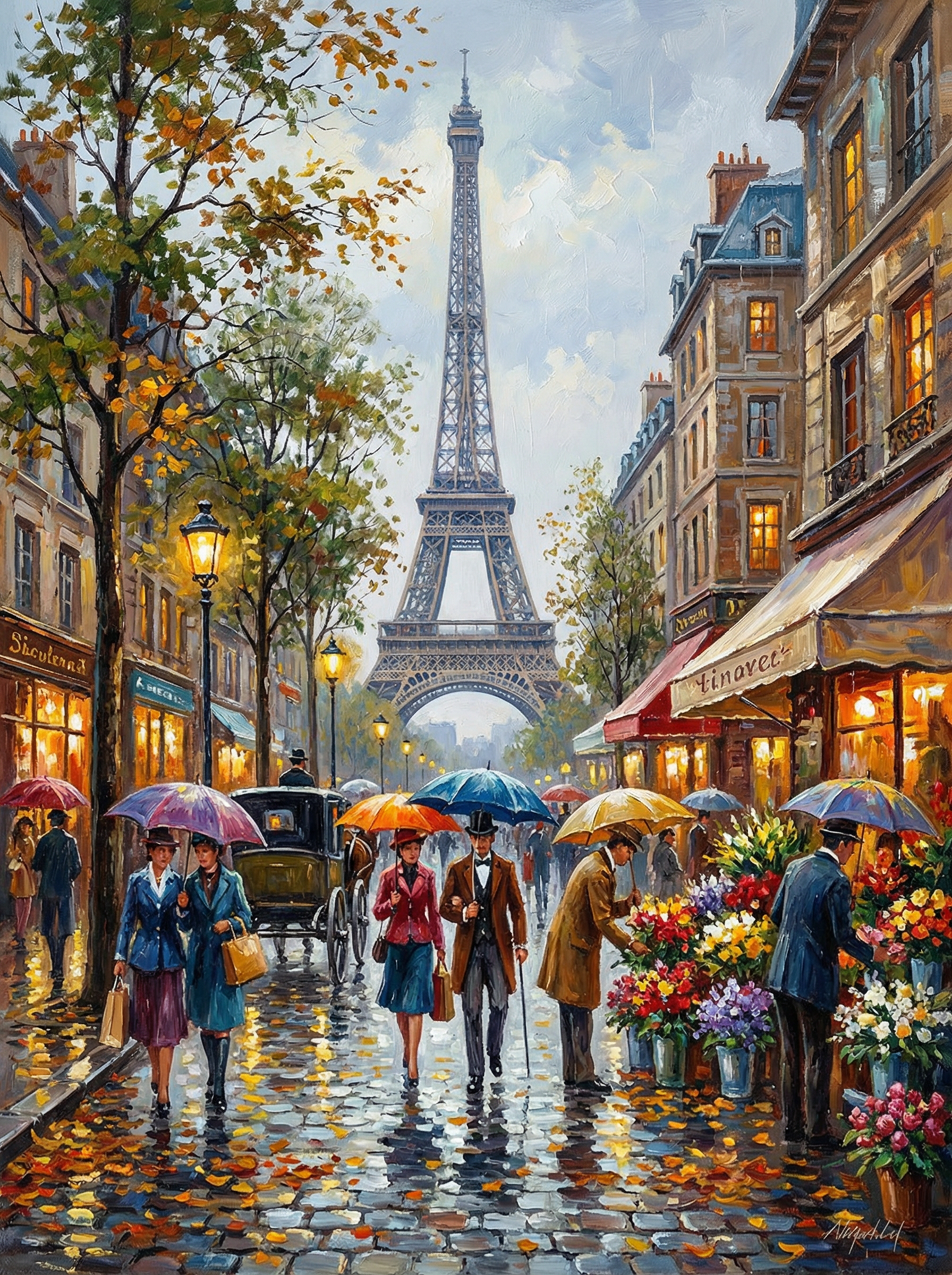 Paris Rainy Day Street (120 Colors)