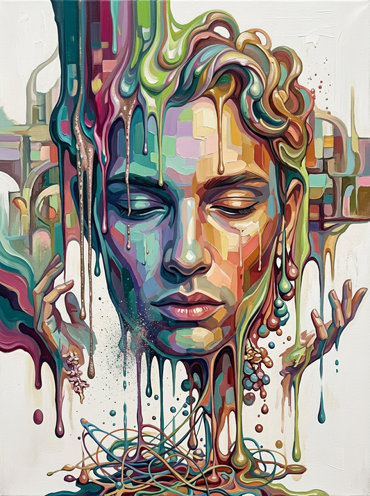 Pastel Dripping Face Portrait (120 Colors)