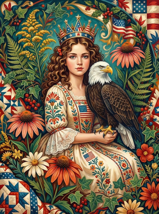 Patriotic Woman Eagle (80 Colors)