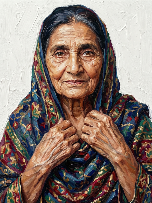 Peaceful Elder Woman Hands (120 Colors)