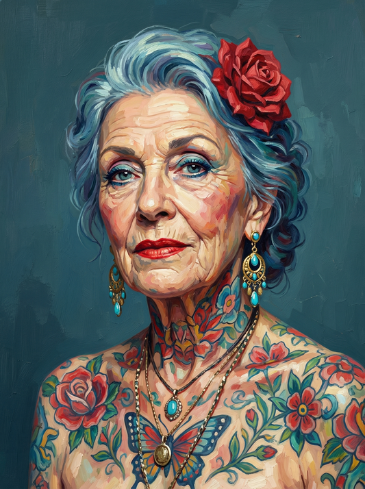 Peacock Teal Rose Portrait (120 Colors)