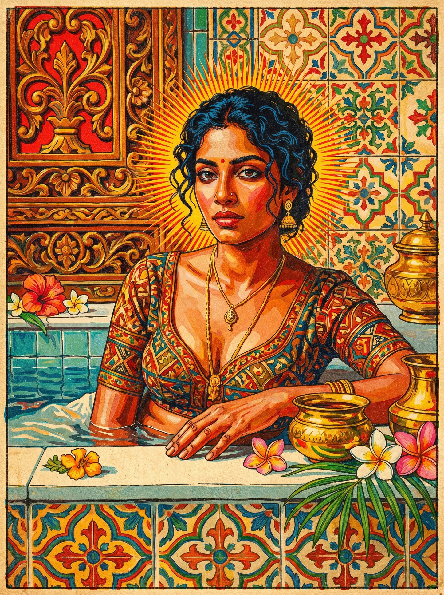 Pensive Indian Woman (80 Colors)