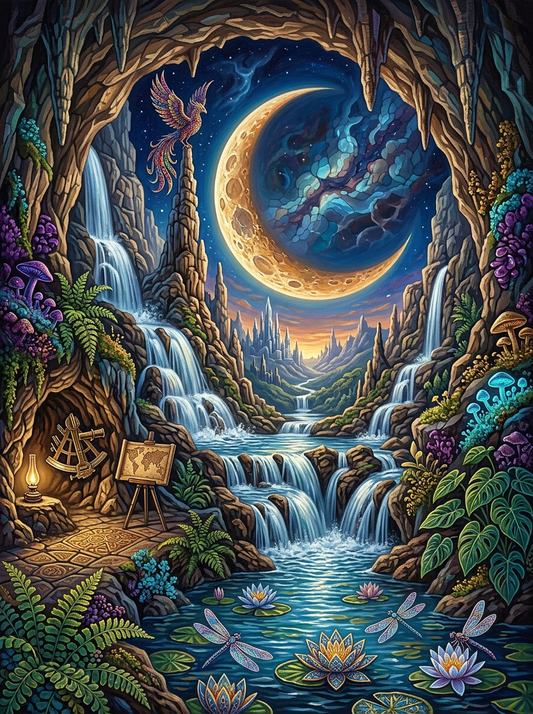 Phoenix Cave Waterfall Moonlight (120 Colors)