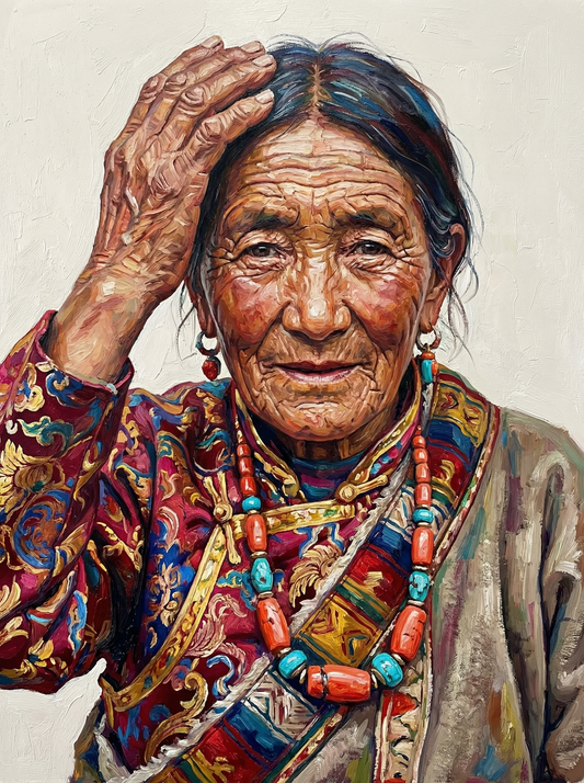 Radiant Elder Woman Headscarf (120 Colors)