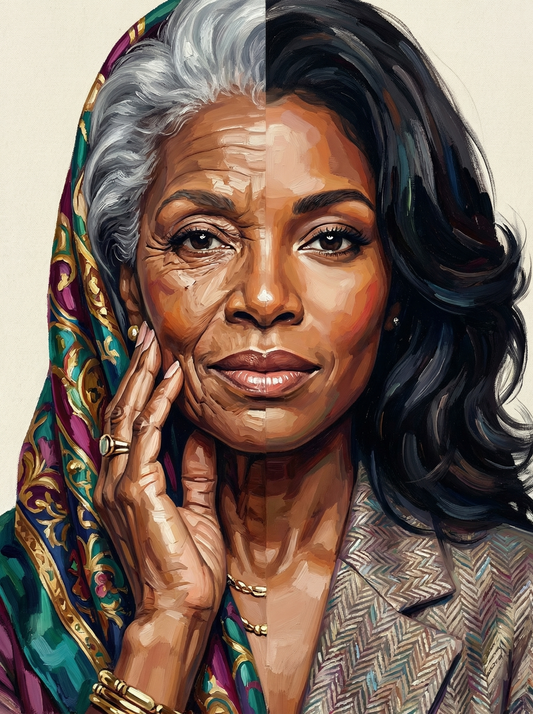 Reflective Headwrap Portrait (80 Colors)