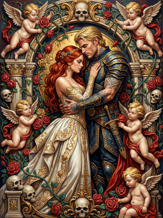 Romantic Cherub Embrace (120 Colors)