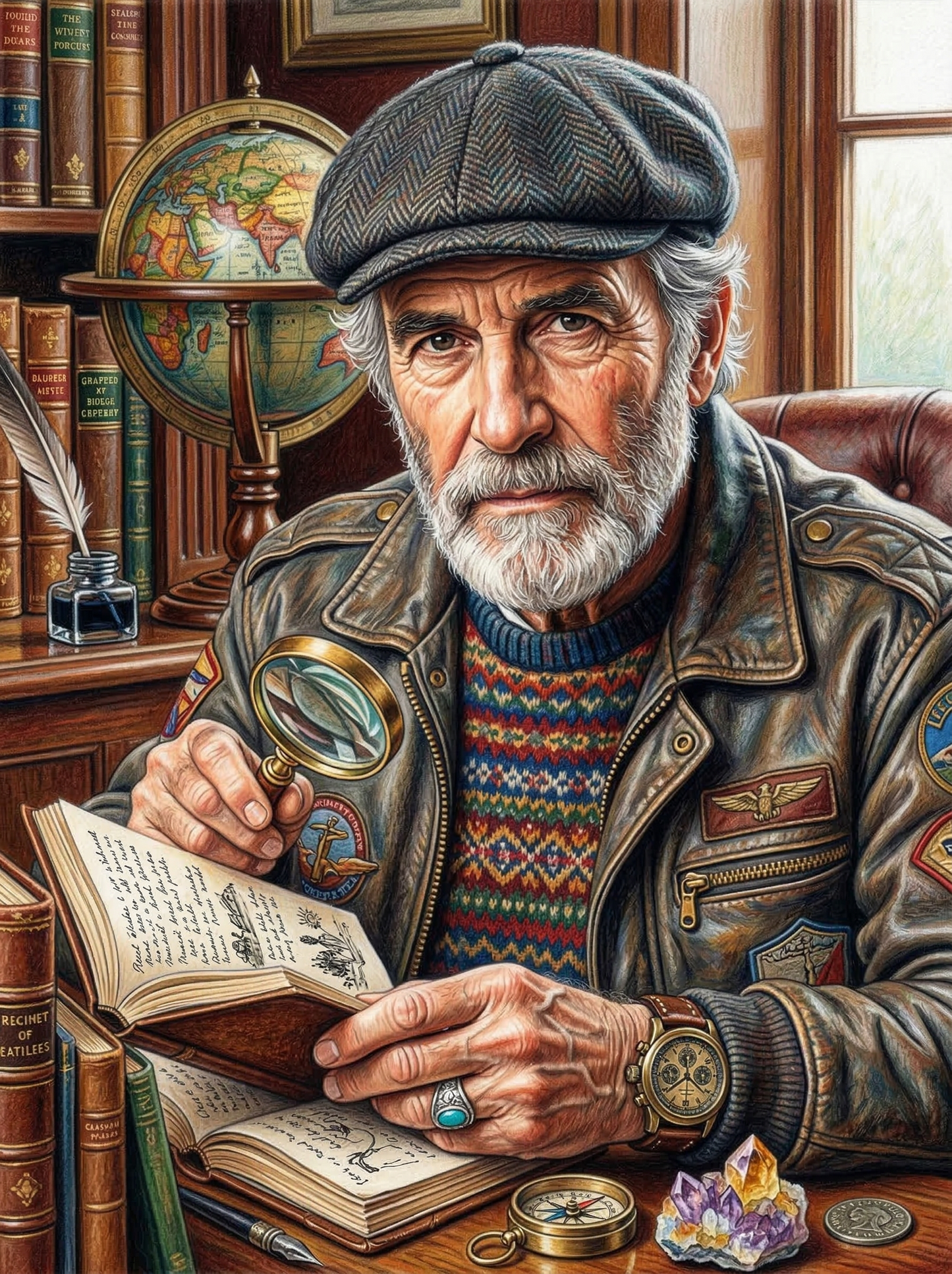 Scholar With Magnifying Glass (80 Colors)