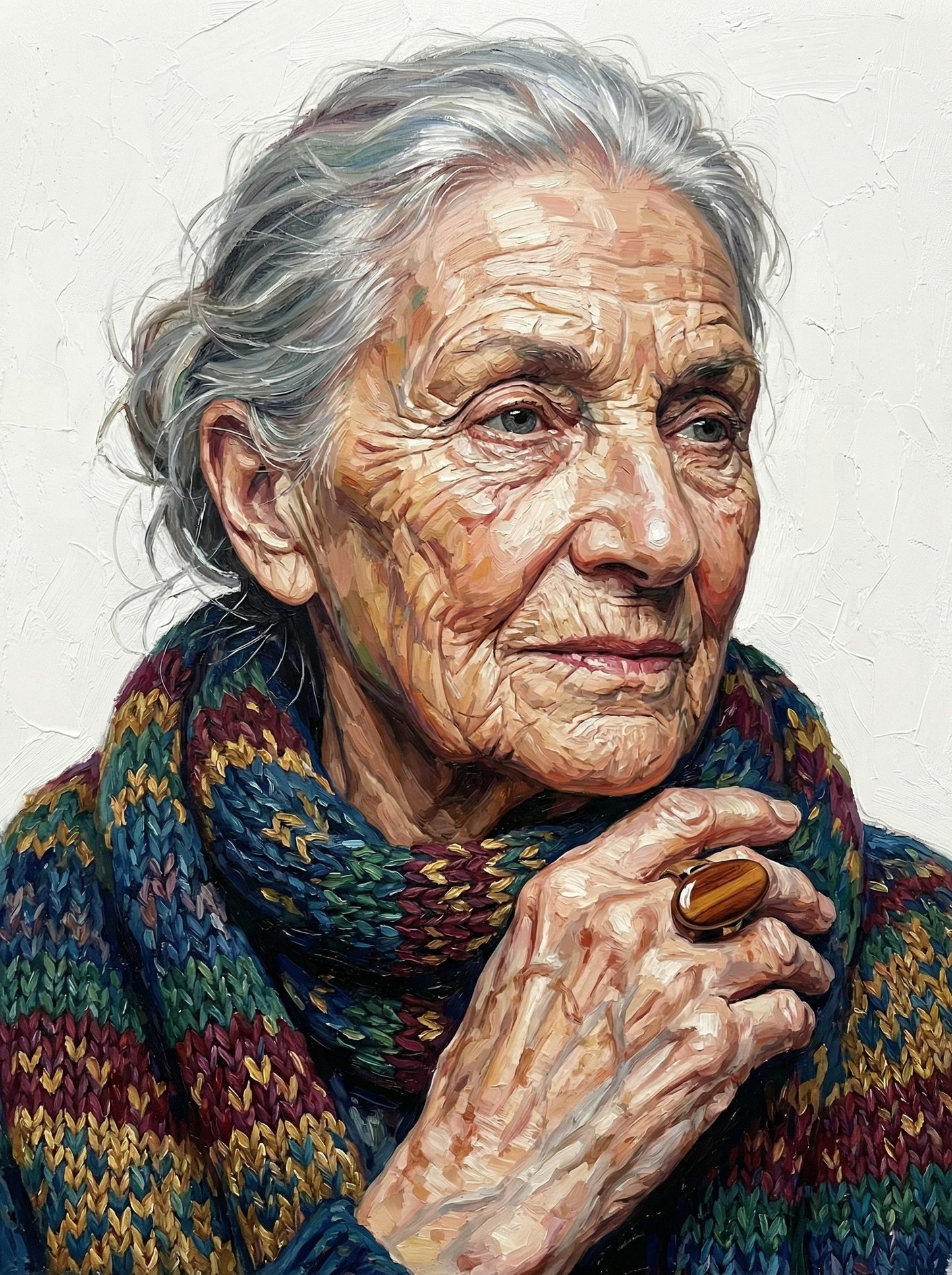 Serene Older Woman Sweater (80 Colors)