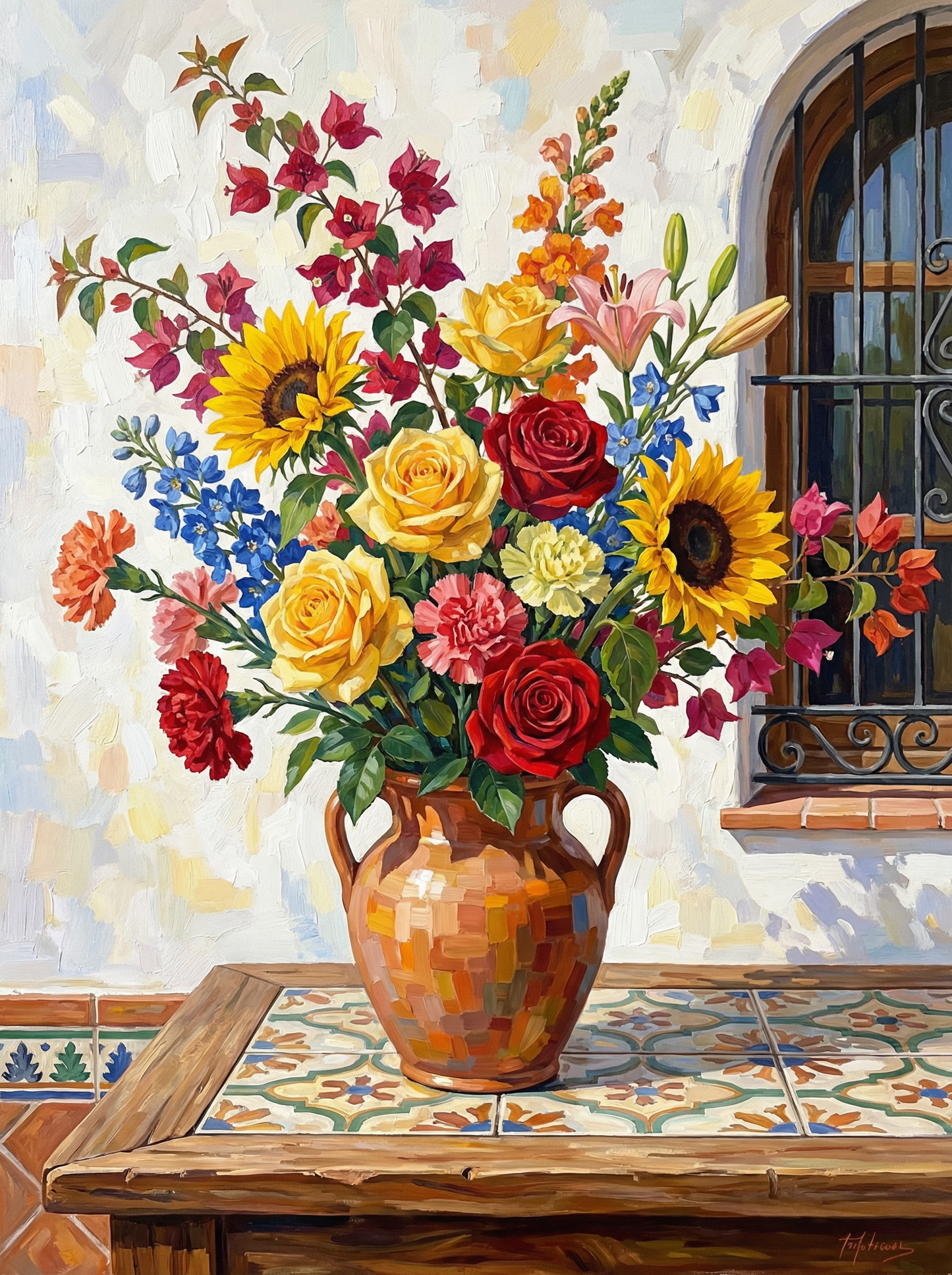 Spanish Courtyard Arrangement (80 Colors)