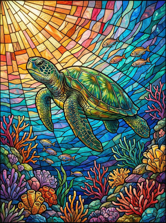 Stained Glass Coral Turtle (120 Colors)