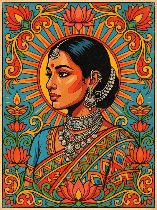Teal Jewel Indian Woman (120 Colors)