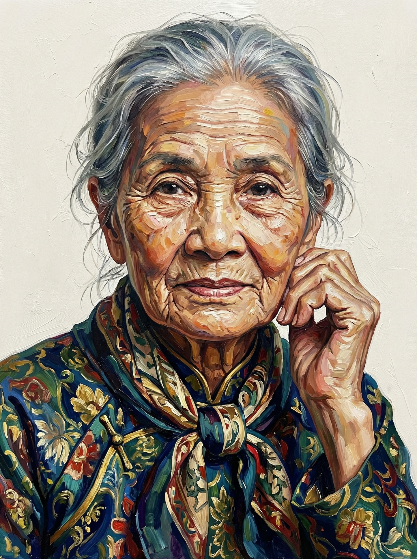 Thoughtful Senior Woman (80 Colors)