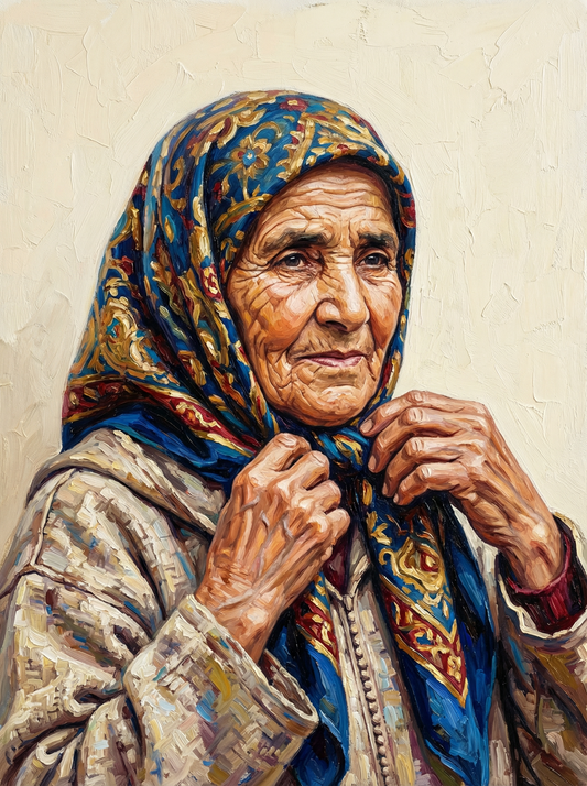 Thoughtful Woman Headscarf (80 Colors)