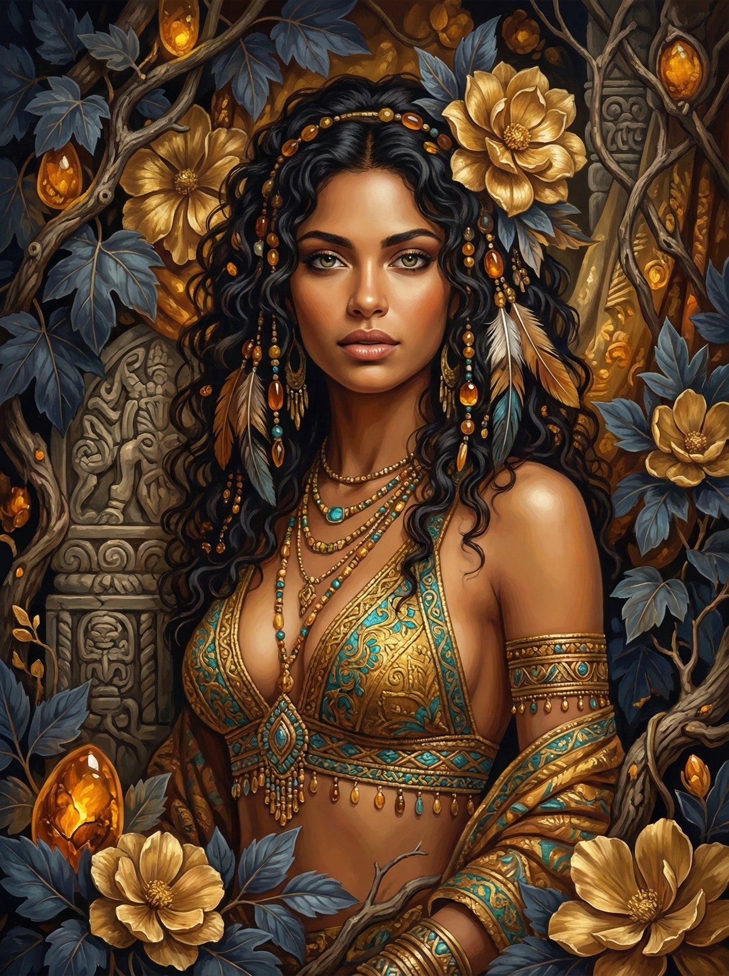 Tribal Maiden With Ornaments (120 Colors)