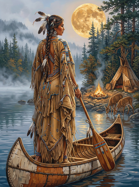 Tribal Woman Moonlight Camp (80 Colors)