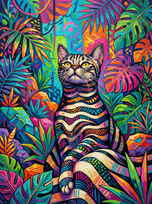 Tropical Cat Portrait (120 Colors)