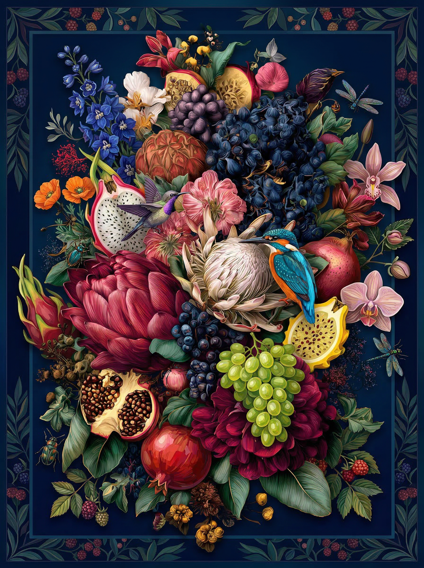 Tropical Fruit Kingfisher Art (120 Colors)