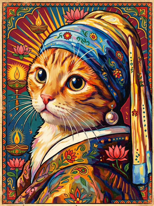 Turban Cat Portrait (80 Colors)