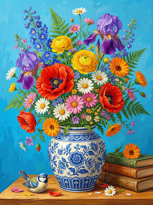 Turkish Blue Poppy Garden (80 Colors)