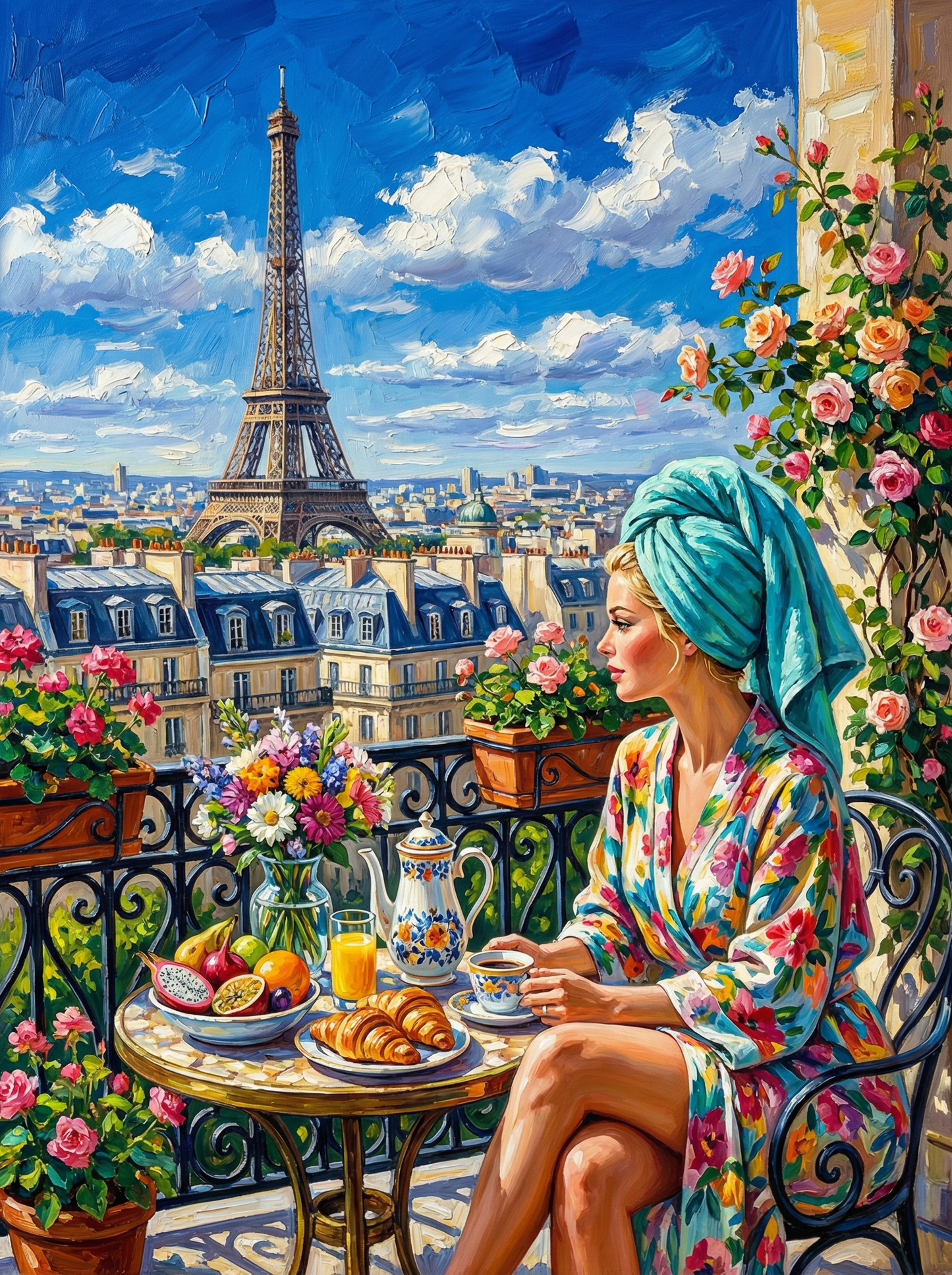 Tuscan Garden Woman Portrait (80 Colors)