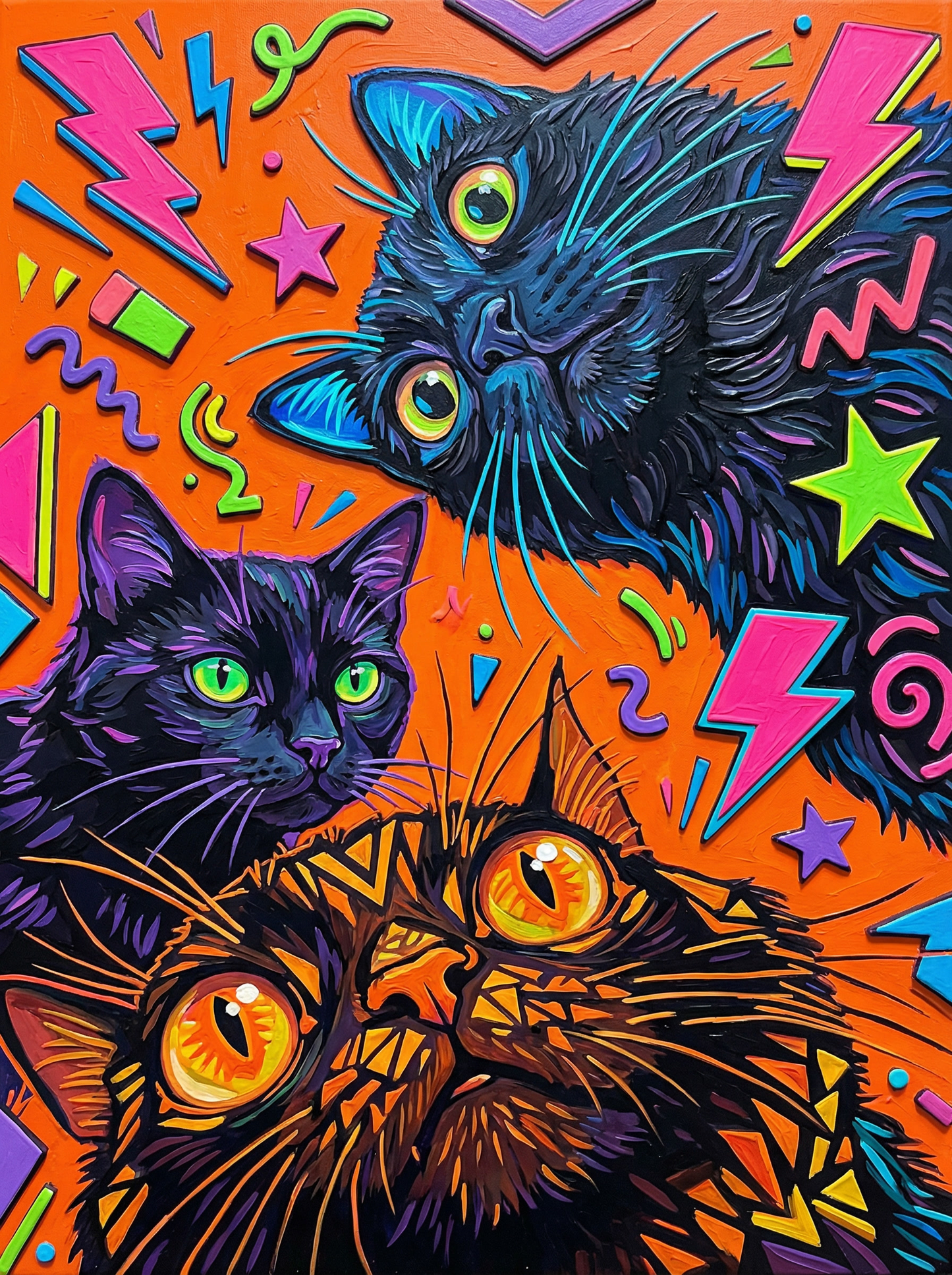 Vibrant Cat Trio (120 Colors)