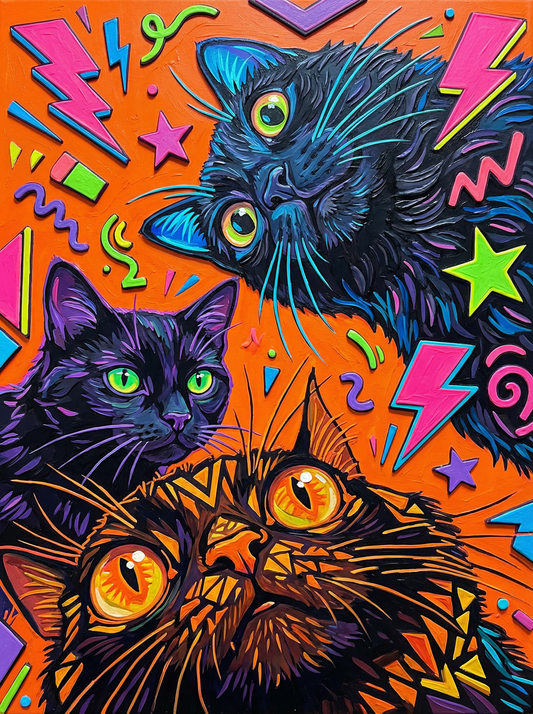 Vibrant Cat Trio (120 Colors)