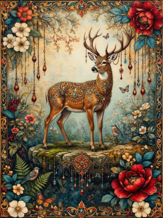 Vintage Ornamental Deer (80 Colors)