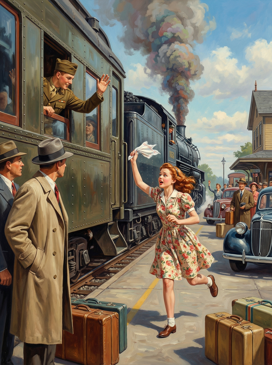 Vintage Train Station Farewell (120 Colors)