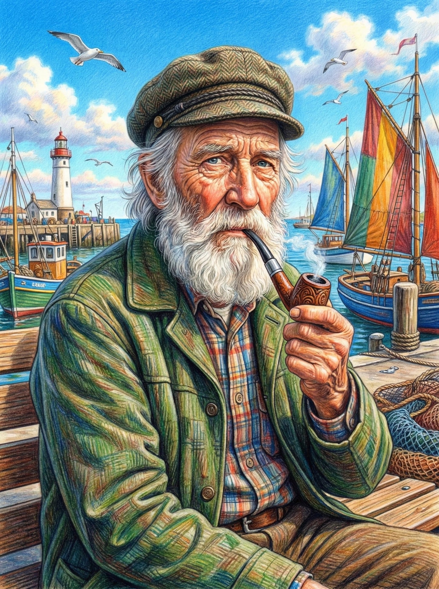 Weathered Seaman Portrait (80 Colors)
